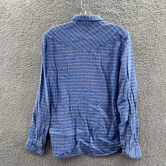 Levis Long Sleeve Button Up Shirt Blue Plaid Slim Fit Medium Mens Medium * - Picture 2 of 10